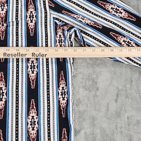 Wrangler Western Shirt Mens XL Black Aztec Stripe Pearl Snap Long Sleeve Cotton - Picture 11 of 14